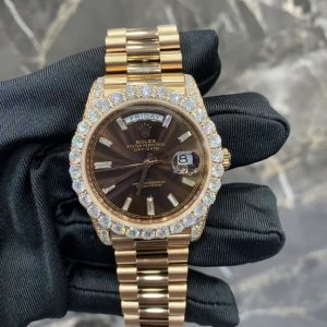 Custom Diamond Rose Gold Rolex 228235